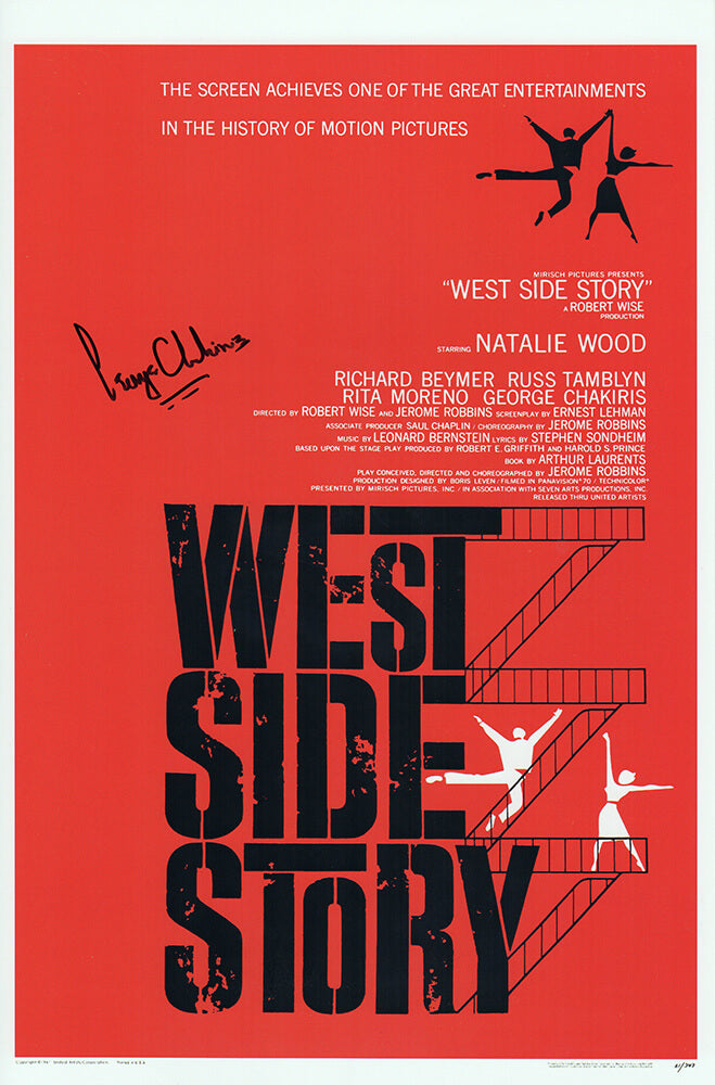 George Chakiris Signed West Side Story 11x17 Movie Poster