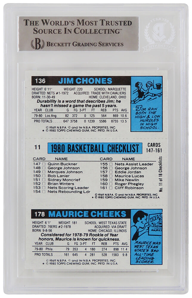 Maurice Cheeks Signed 1980-81 Topps Philadelphia 76ers Rookie Basketball Card #178 - (Beckett Encapsulated)