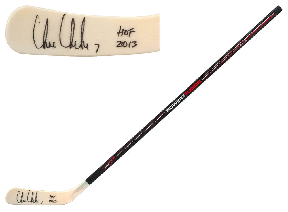 Chris Chelios Signed Franklin Power Fusion 48 Inch Full Size Hockey Stick w/HOF 2013