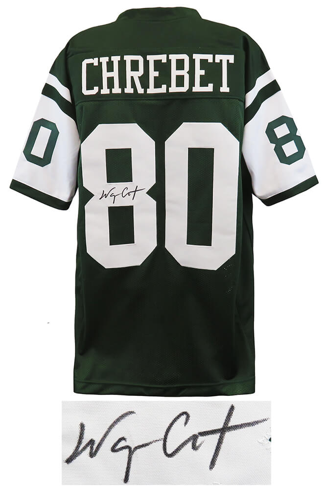 Wayne Chrebet Signed Green Custom Football Jersey