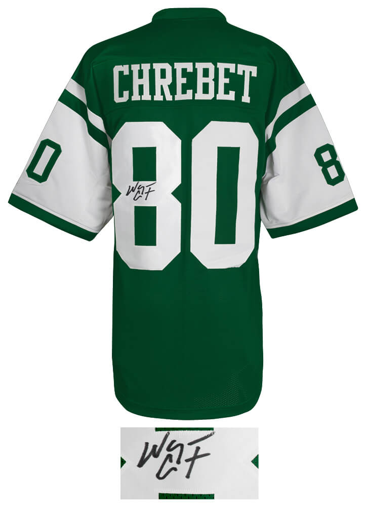 Wayne Chrebet Signed Light Green Custom Football Jersey
