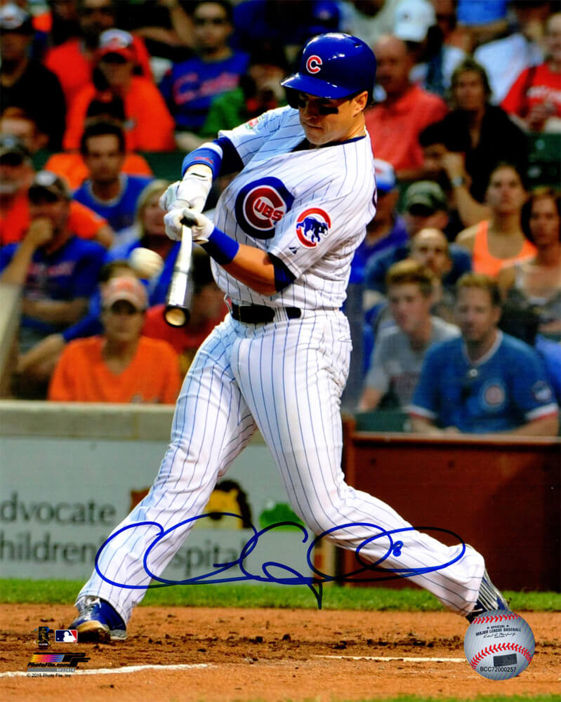 Chris Coghlan Signed Chicago Cubs Swinging Action 8x10 Photo