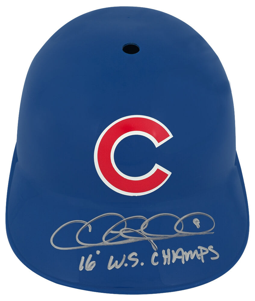 Chris Coghlan Signed Chicago Cubs Souvenir Replica Batting Helmet w/16 WS Champs