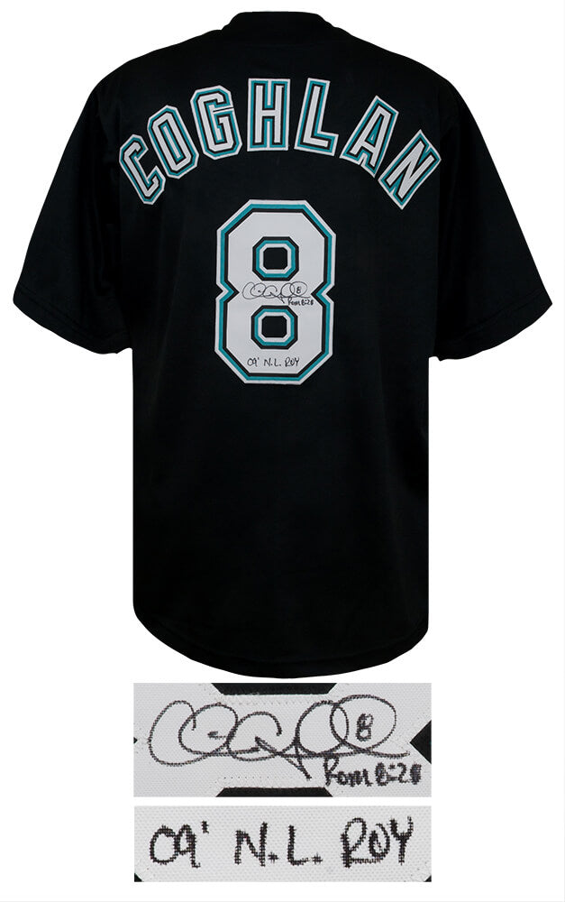 Chris Coghlan Signed Black Custom Baseball Jersey w/2009 NL ROY