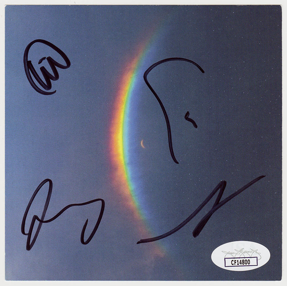 Coldplay Band Signed 'Moon Music' 5x5 CD Insert Card (4 - Signatures) - (JSA Holo)