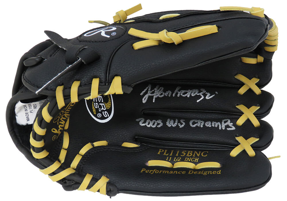 Jose Contreras Signed Rawlings Black Fielders Glove w/2005 WS Champs