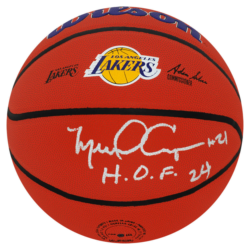 Michael Cooper Signed Los Angeles Lakers Logo Wilson NBA Basketball w/HOF'24