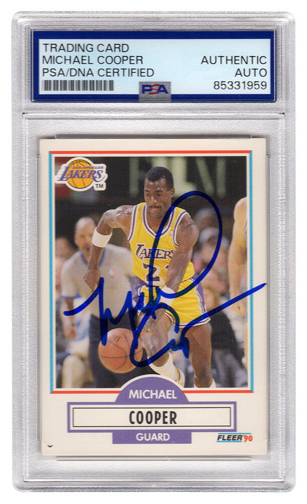 Michael Cooper Signed Los Angeles Lakers 1990-91 Fleer Basketball Trading Card #90 - (PSA Encapsulated)