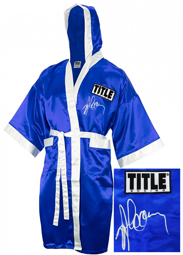 Gerry Cooney Signed Signed Title Blue Boxing Robe