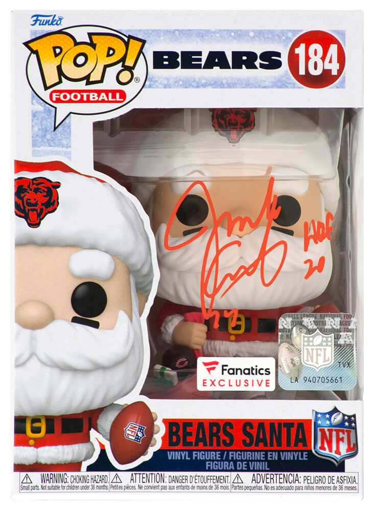 Jim Covert Signed Chicago Bears SANTA Funko Pop Doll #184 w/HOF'20