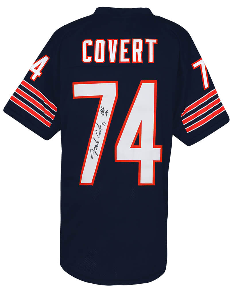 Jim Covert Signed Navy Throwback Custom Football Jersey w/HOF'20
