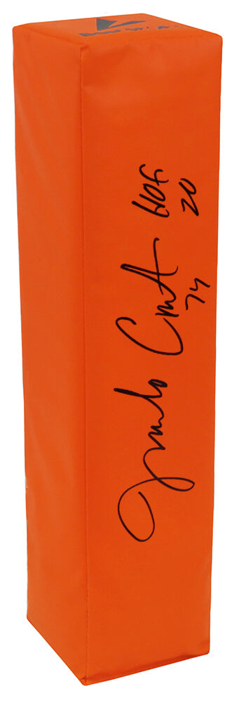 Jim Covert Signed BSN Orange Football Endzone Pylon w/HOF'20
