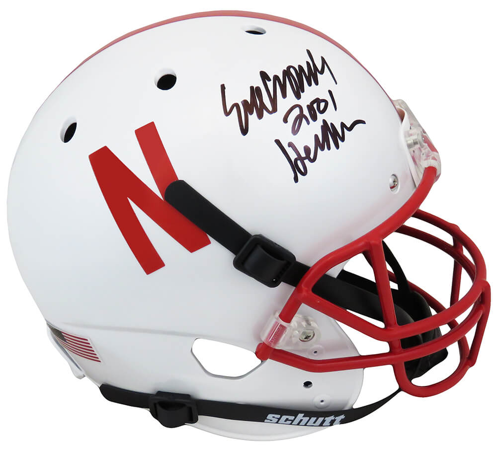 Eric Crouch Signed Nebraska Cornhuskers Schutt Full Size Replica Helmet w/2001 Heisman