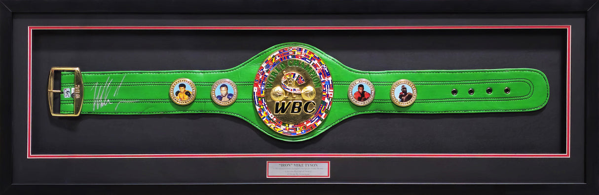 Mike Tyson Autographed Framed WBC World Championship Green Belt Beckett BAS QR Stock #224816