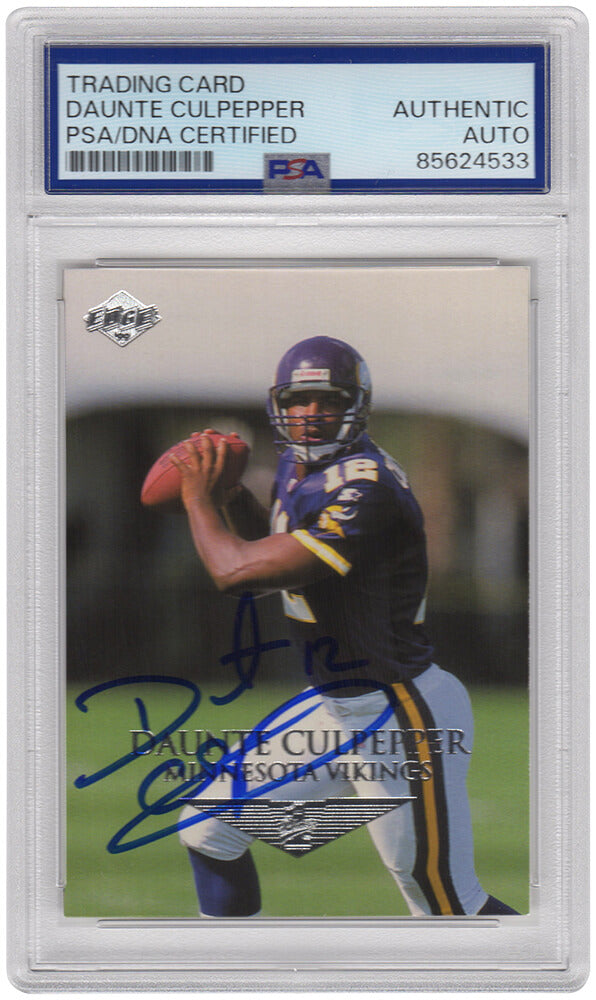 Daunte Culpepper Signed Vikings 1999 Edge Rookie Football Trading Card #177 - (PSA Encapsulated)