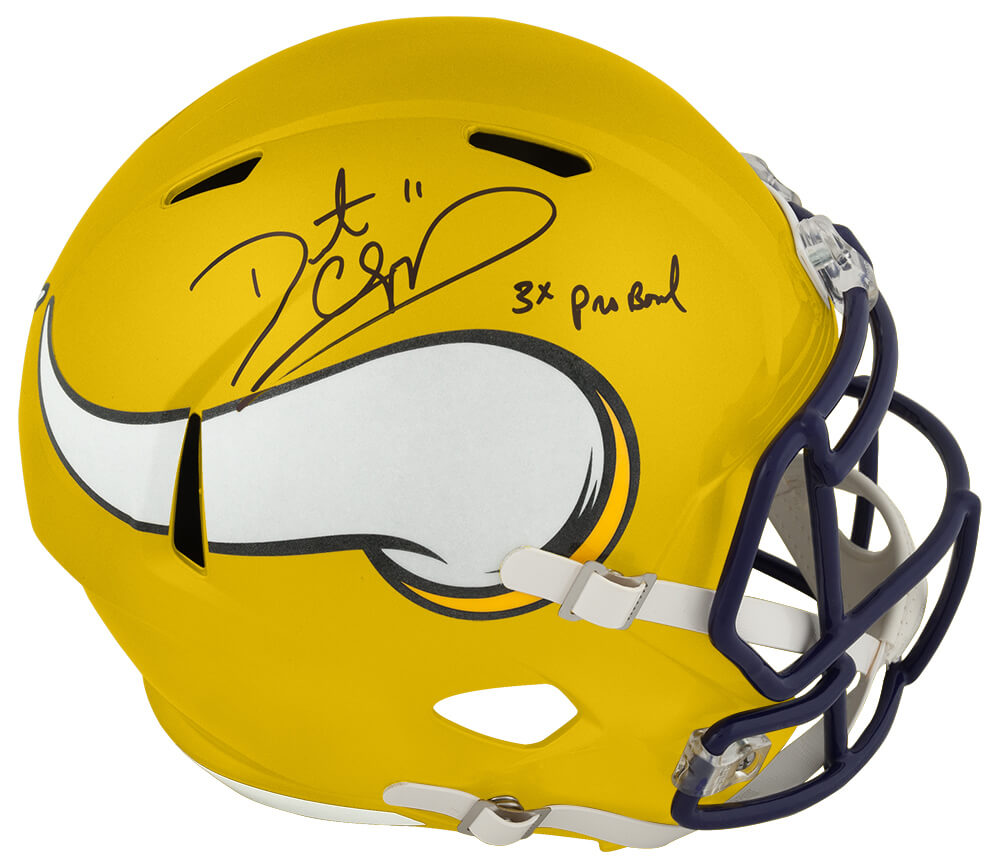 Daunte Culpepper Signed Minnesota Vikings FLASH Riddell Full Size Speed Replica Helmet w/3x Pro Bowl