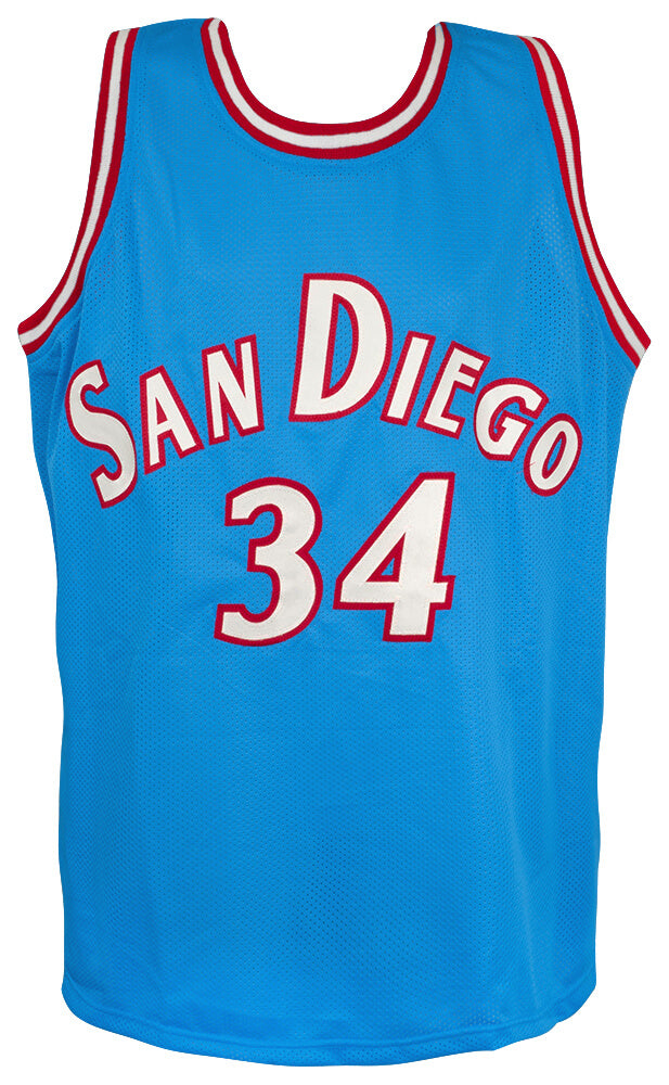 Terry Cummings Signed Blue Throwback Custom Basketball Jersey w/83 ROY