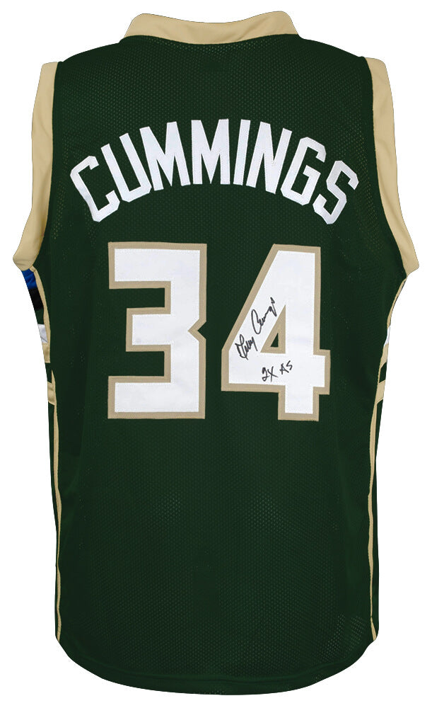Terry Cummings Signed Green Throwback Custom Basketball Jersey w/2x AS