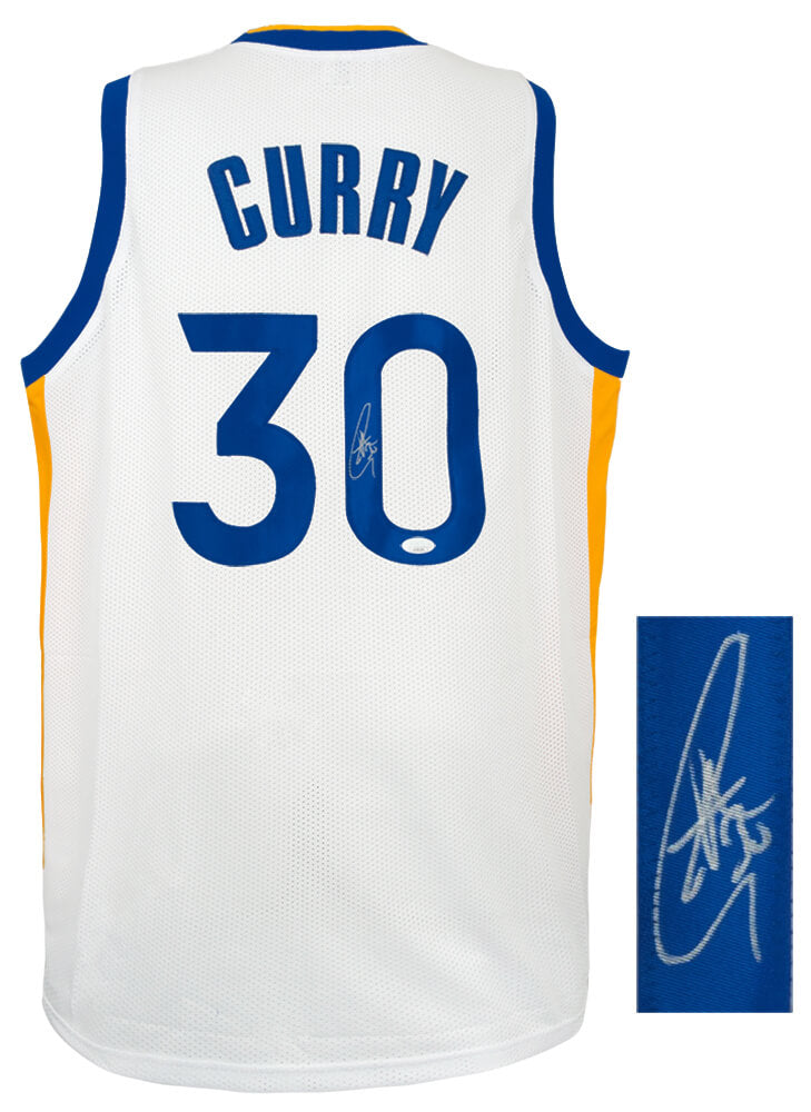 Stephen Curry Signed White Custom Basketball Jersey - (JSA)