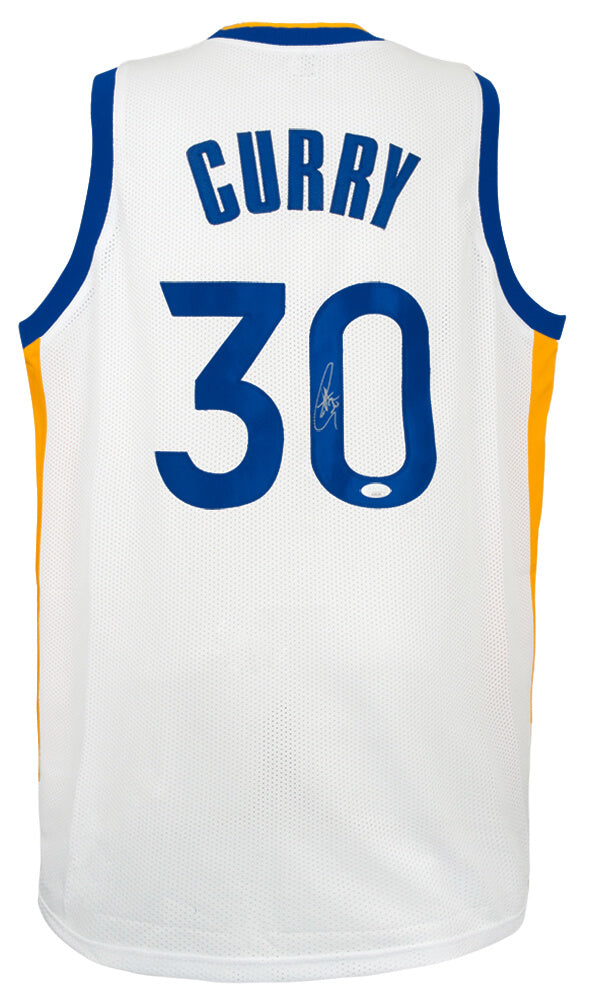 Stephen Curry Signed White Custom Basketball Jersey - (JSA)