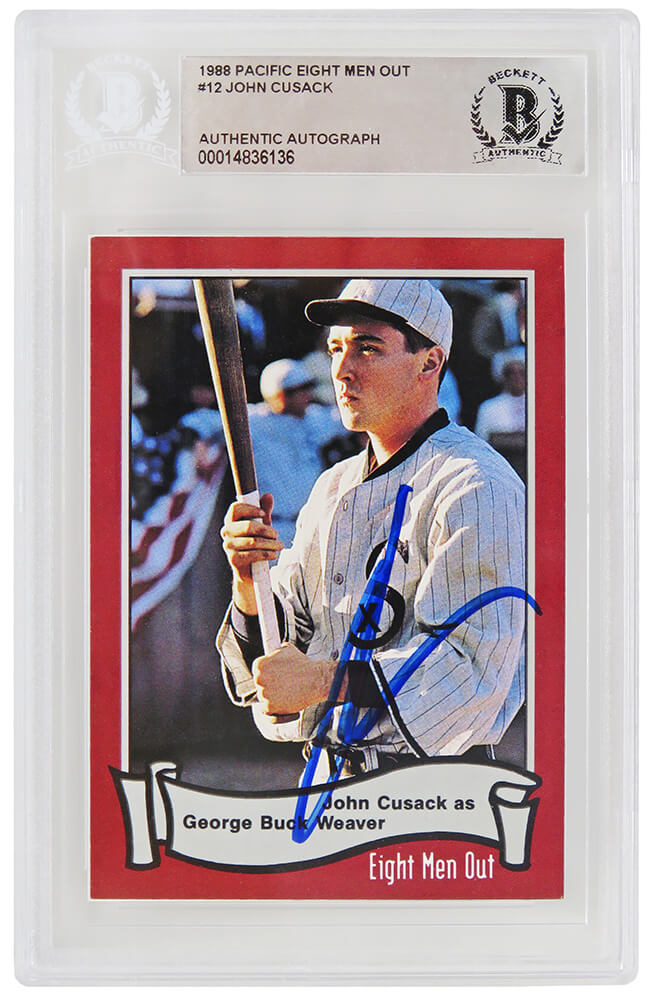 John Cusack Signed 1988 Pacific Eight Men Out Trading Card #12 - (Beckett Encapsulated)