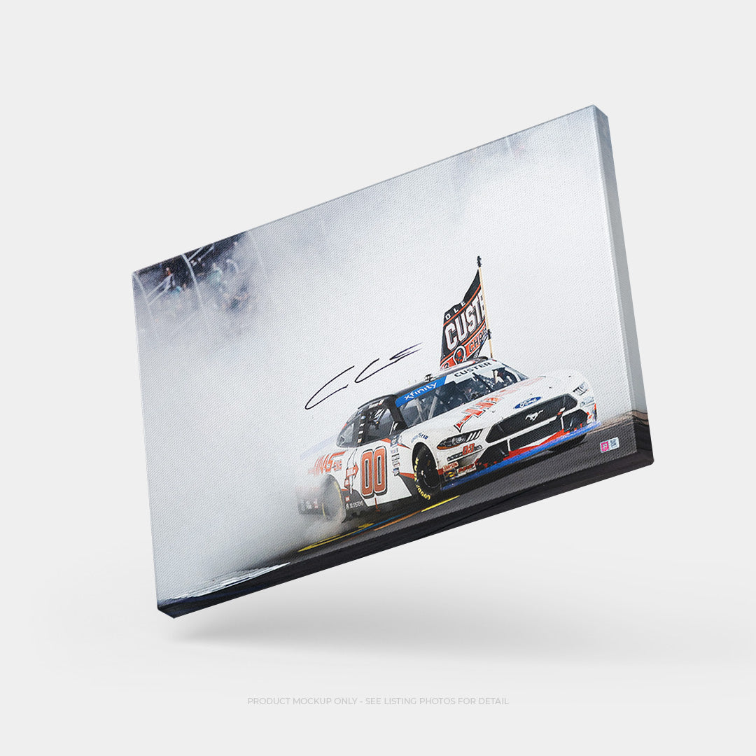 Cole Custer Signed 2023 NASCAR Xfinity Championship Burnout 20x30 Canvas