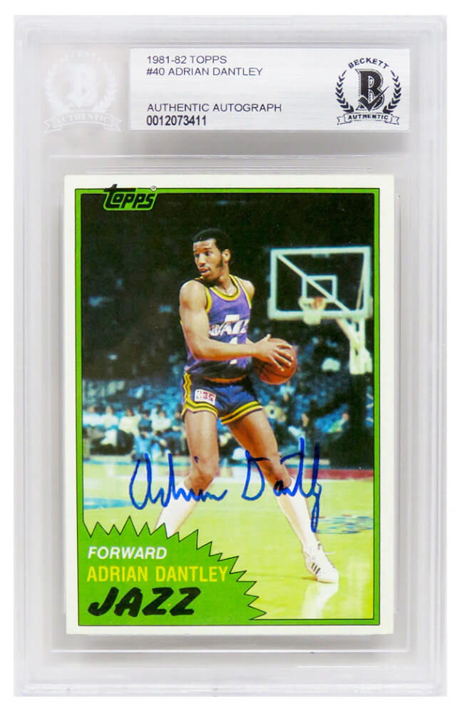 Adrian Dantley Signed Utah Jazz 1981-82 Topps Basketball Trading Card #40 (Beckett Encapsulated)