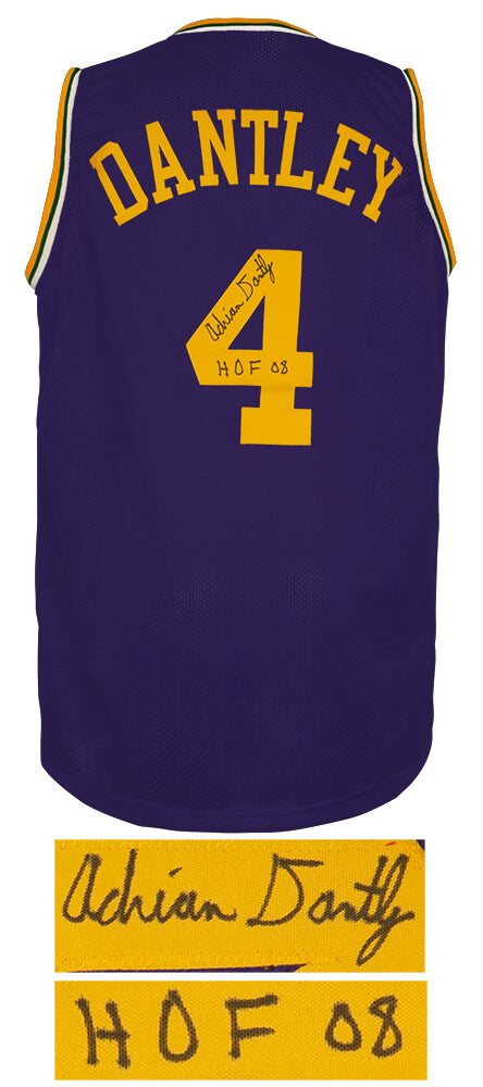 Adrian Dantley Signed Purple Throwback Custom Basketball Jersey w/HOF'08