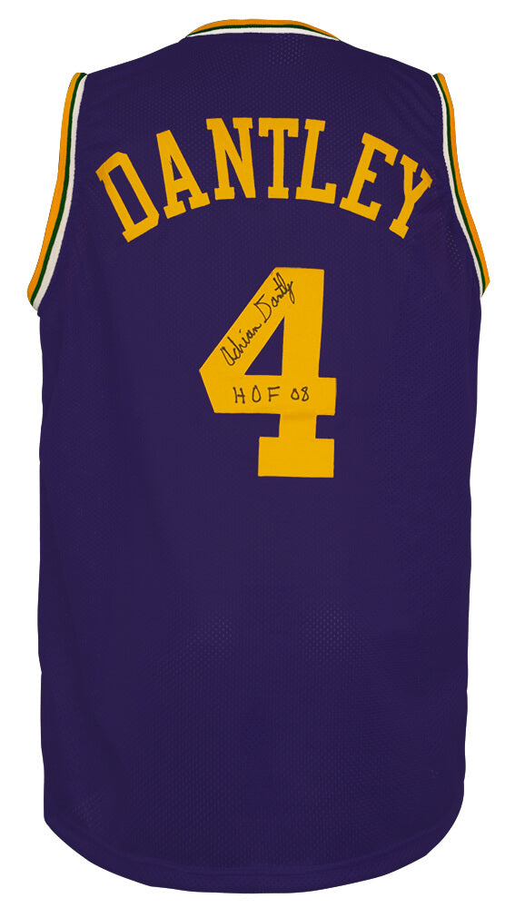 Adrian Dantley Signed Purple Throwback Custom Basketball Jersey w/HOF'08