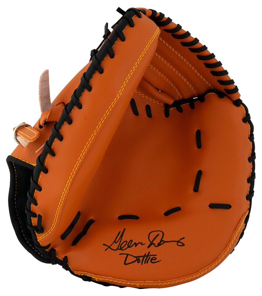 Geena Davis Signed Brown Baseball Catchers Glove w/Dottie