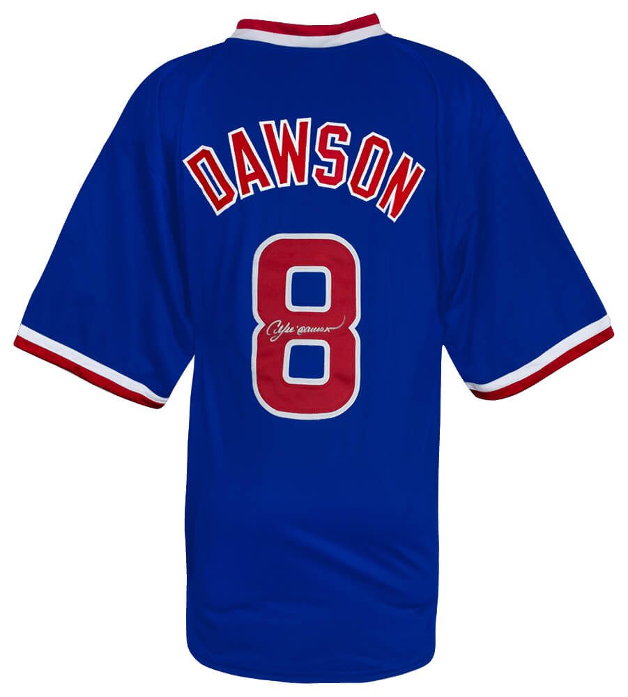 Andre Dawson Signed Blue Throwback Custom Baseball Jersey