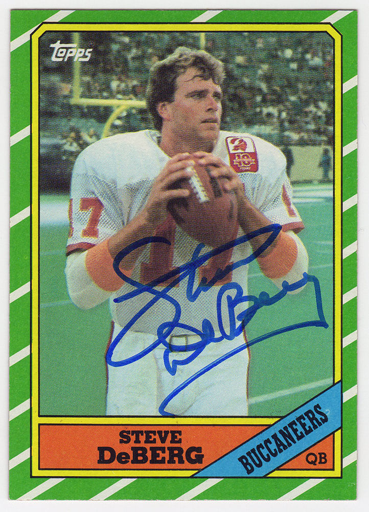 Steve Deberg Signed Tampa Bay Buccaneers 1986 Topps Football Trading Card #373