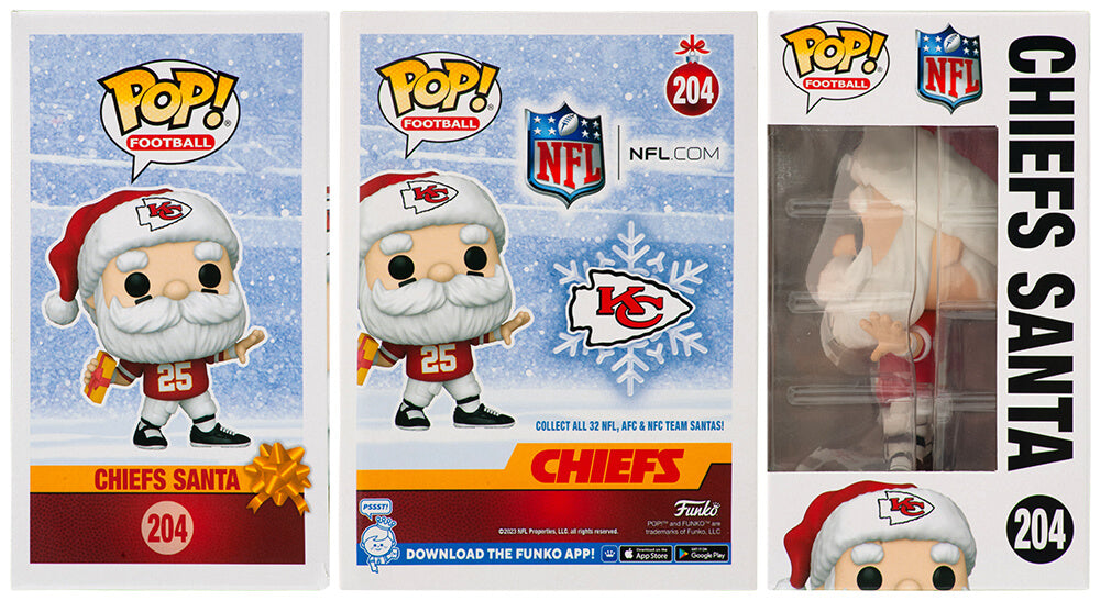 Steve DeBerg Signed Kansas City Chiefs SANTA Funko Pop Doll #204