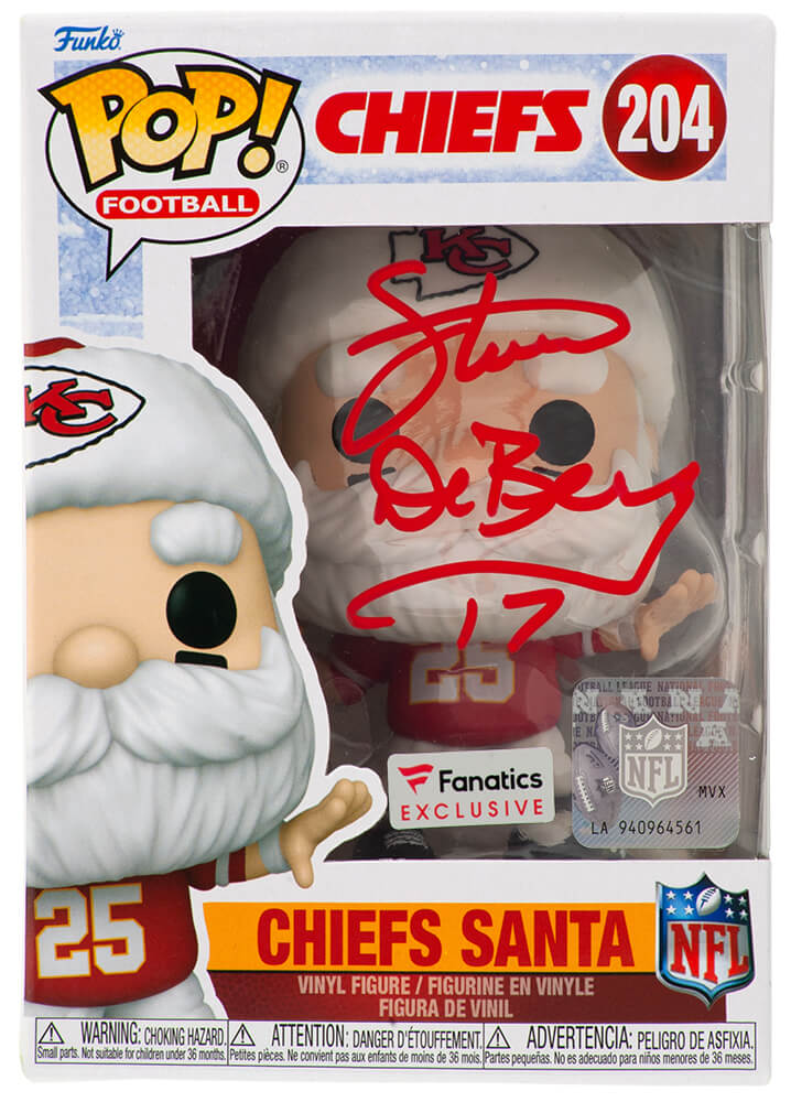 Steve DeBerg Signed Kansas City Chiefs SANTA Funko Pop Doll #204
