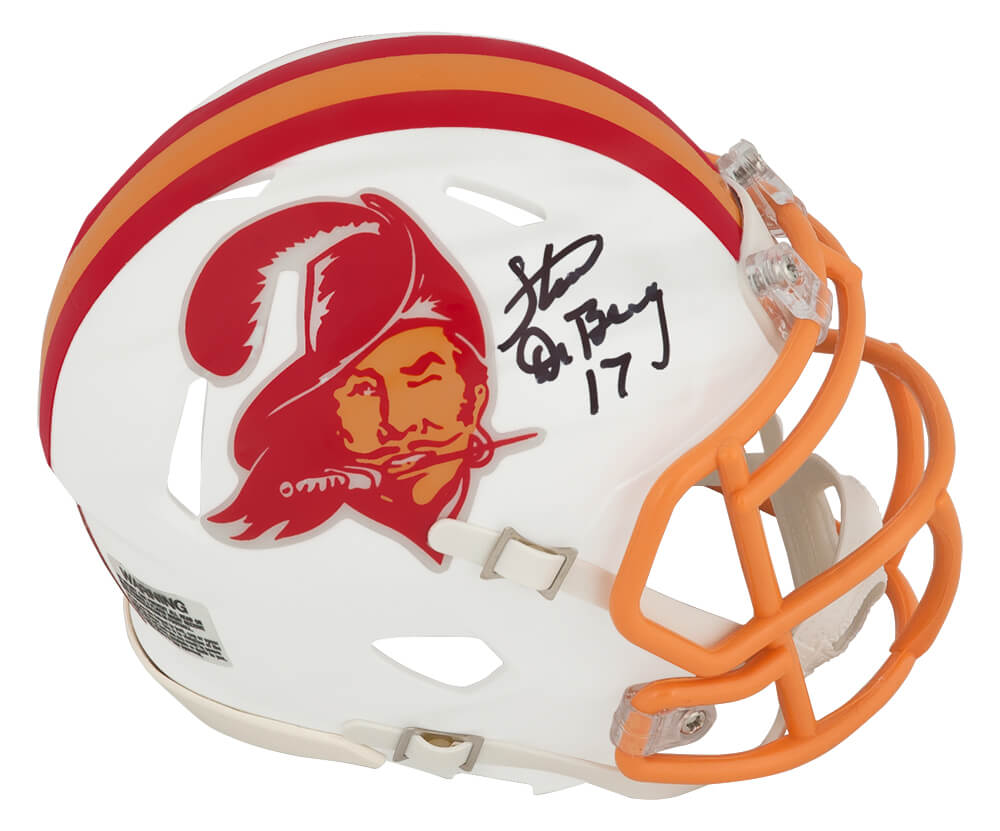 Steve DeBerg Signed Tampa Bay Buccaneers T/B White Riddell Speed Mini Helmet
