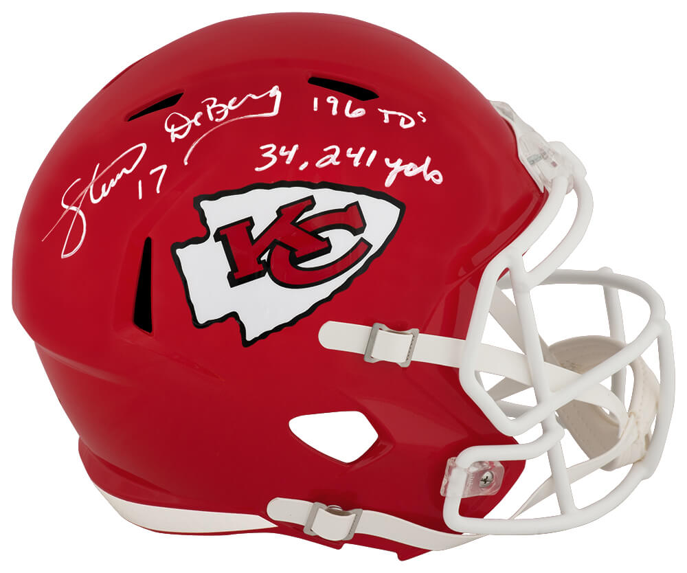 Steve DeBerg Signed Kansas City Chiefs Riddell Full Size Speed Replica Helmet w/34,241 Yds, 196 TDs