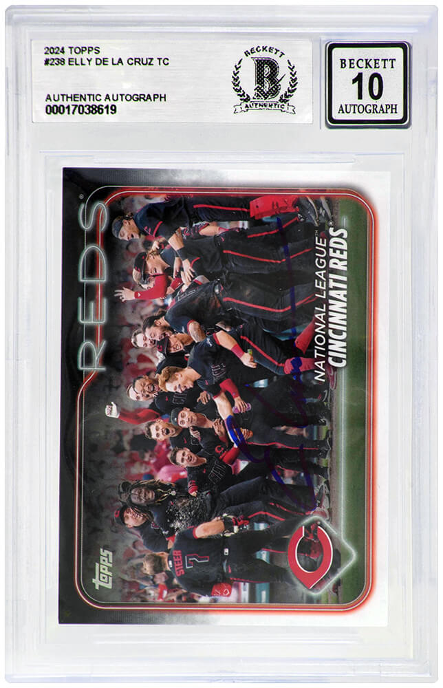 Elly De La Cruz Signed Cincinnati Reds 2024 Topps Rookie Baseball Card #238 - (Beckett / Auto Grade 10)