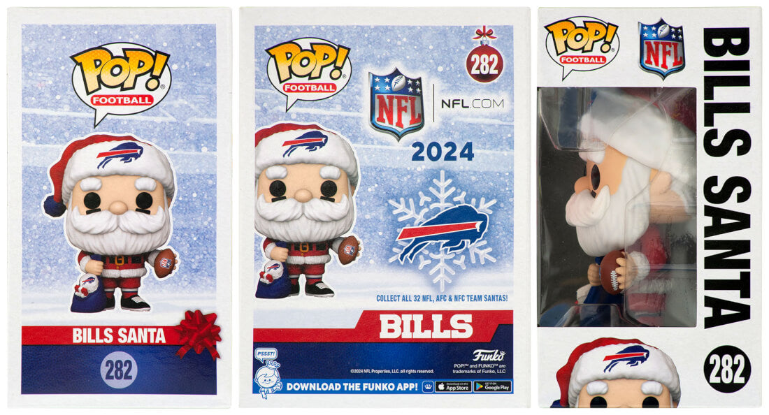 Joe DeLamielleure Signed Buffalo Bills Santa Funko Pop Doll #282 w/HOF'03