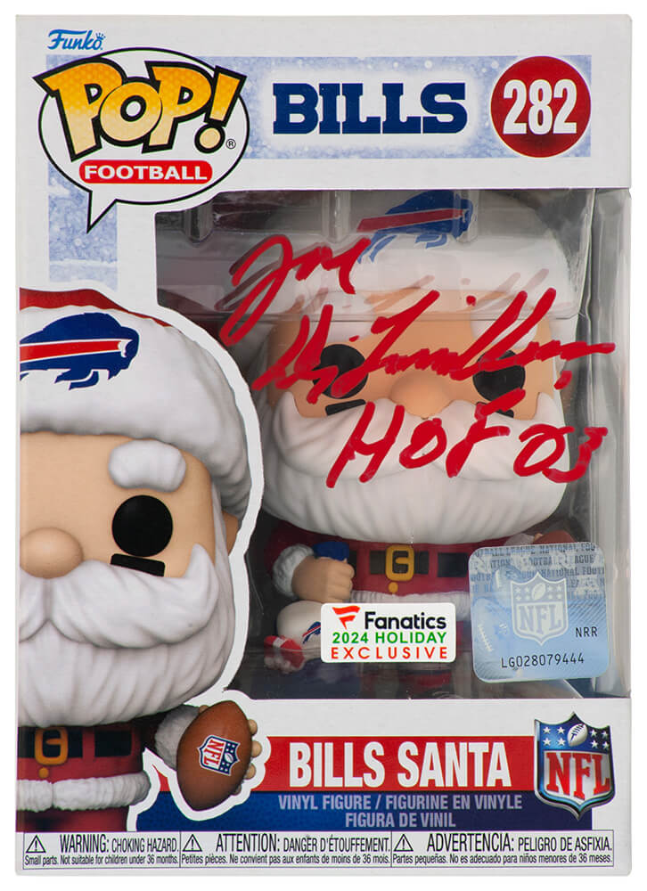 Joe DeLamielleure Signed Buffalo Bills Santa Funko Pop Doll #282 w/HOF'03