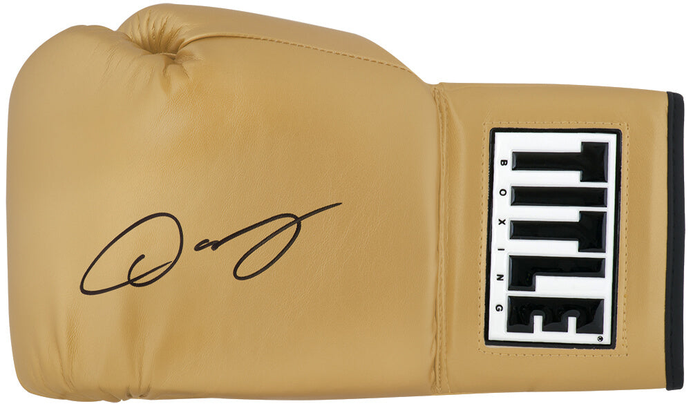 Oscar De La Hoya Signed Title Gold Boxing Glove