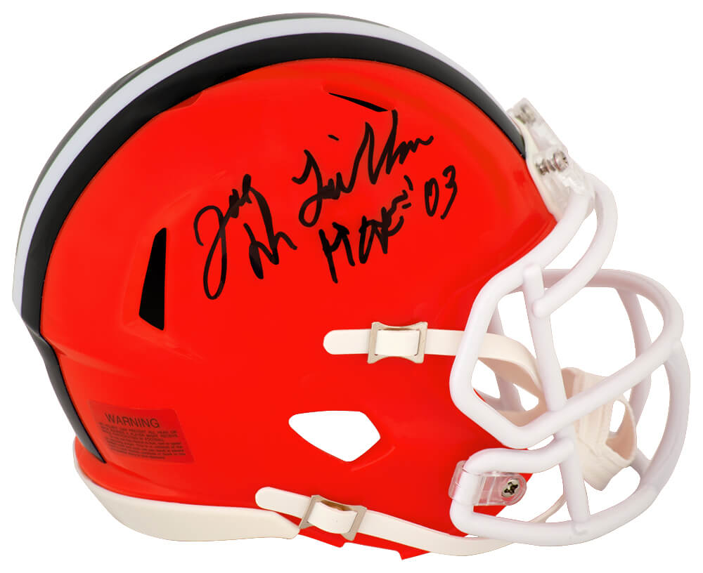 Joe DeLamielleure Signed Cleveland Browns Riddell Speed Mini Helmet w/HOF'03