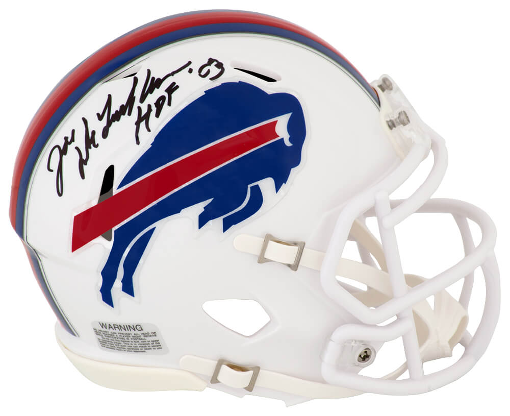 Joe DeLamielleure Signed Buffalo Bills White Riddell Speed Mini Helmet w/HOF'03