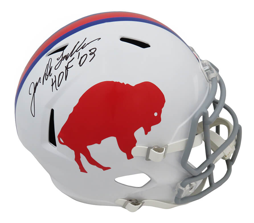 Joe DeLamielleure Signed Buffalo Bills Throwback White Riddell Full Size Speed Replica Helmet w/HOF'03