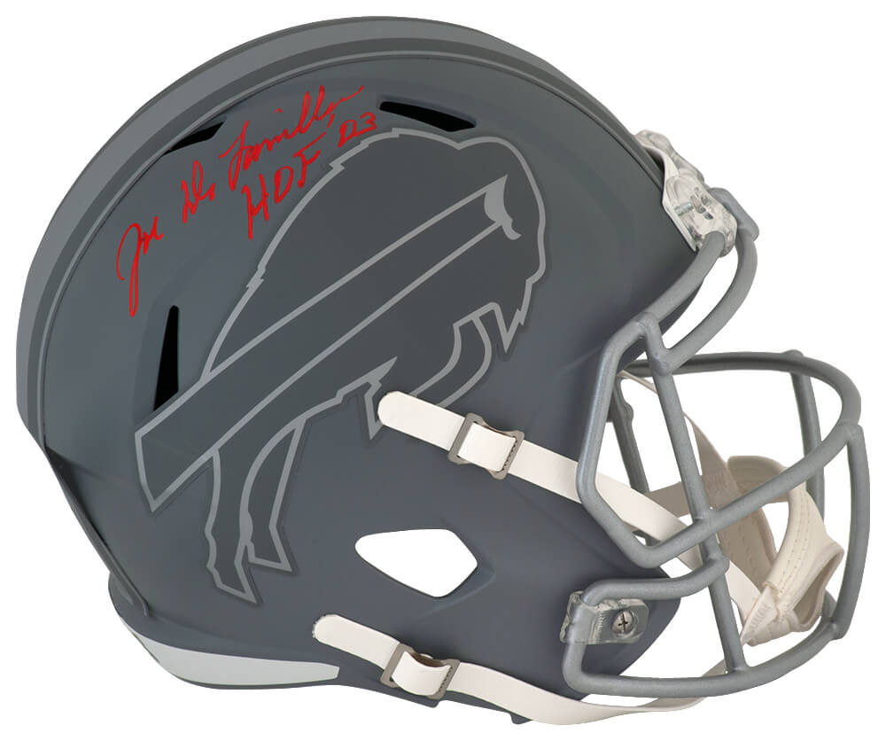 Joe DeLamielleure Signed Buffalo Bills SLATE Riddell Full Size Speed Replica Helmet w/HOF'03