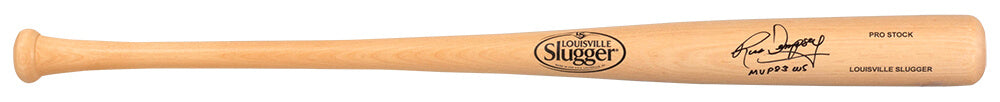 Rick Dempsey Signed Louisville Slugger Pro Stock Blonde Baseball Bat w/MVP 83 WS