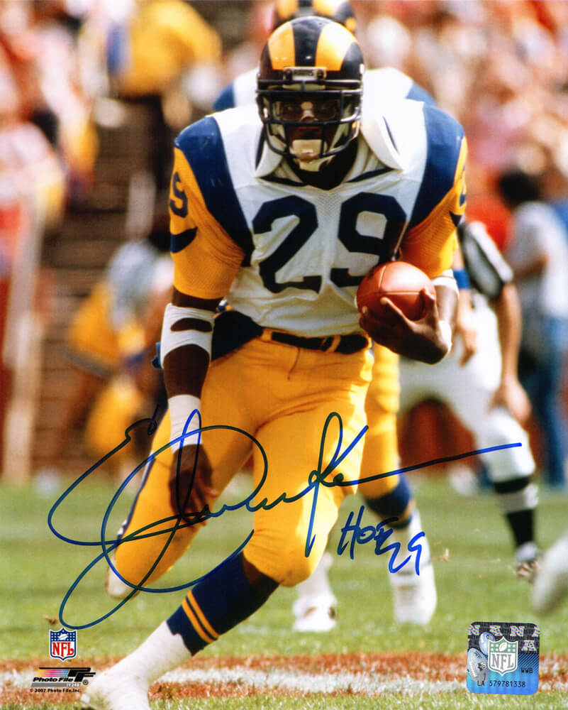 Eric Dickerson Signed Los Angeles Rams Action 8x10 Photo w/HOF'99