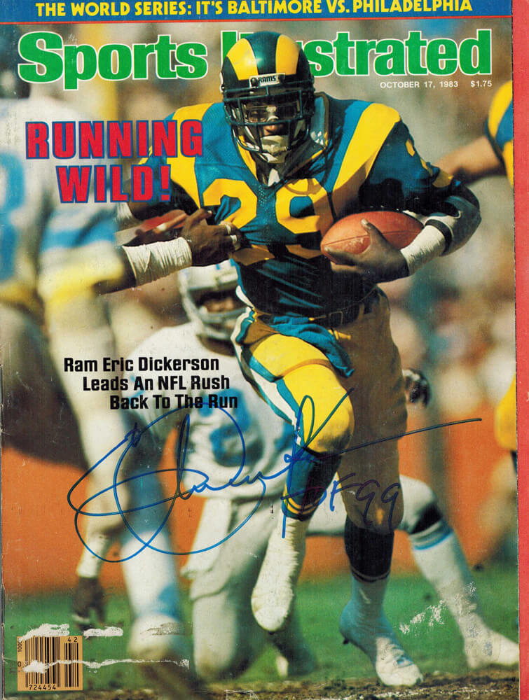 Eric Dickerson Signed Rams "Running Wild" Sports Illustrated 10/17/83 w/HOF'99
