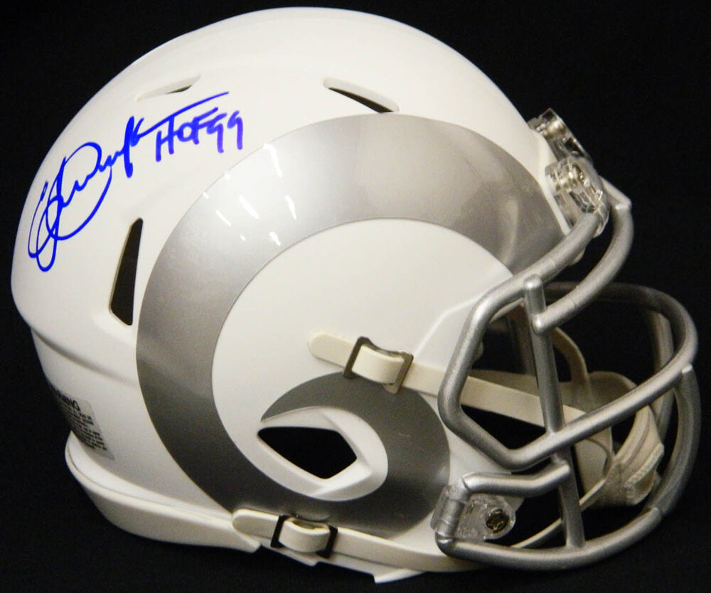 Eric Dickerson Signed Los Angeles Rams White Ice Riddell Speed Mini Helmet w/HOF'99