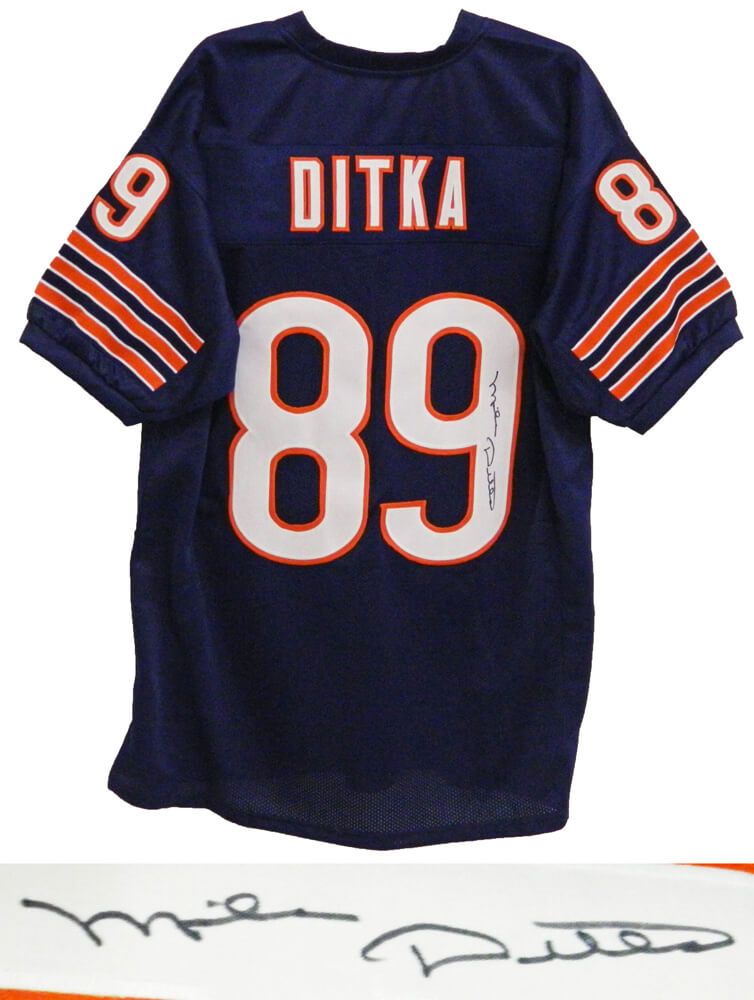 Mike Ditka Signed Navy Custom Jersey