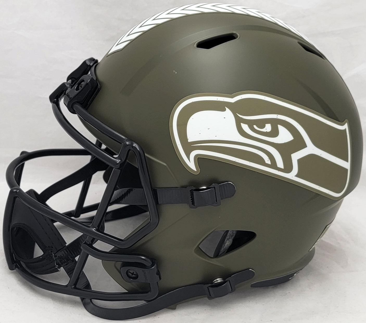 Seattle Seahawks Army Green Full Size Replica Speed Unsigned Helmet Salute To Service Stock #208805